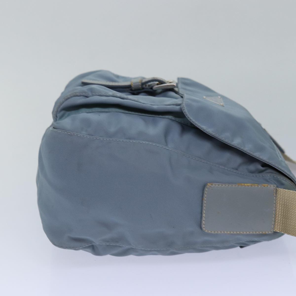 Luxury Prada Shoulder Bag Nylon Light Blue Silver 85482