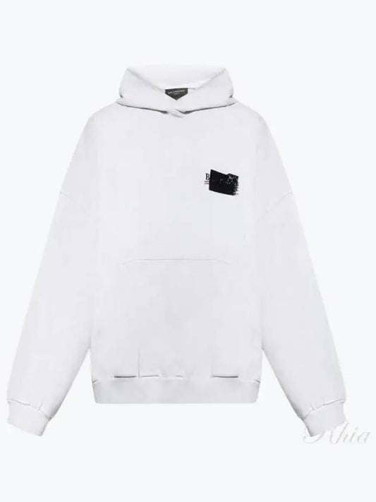 Luxury Balenciaga Logo Tape Hoodie White