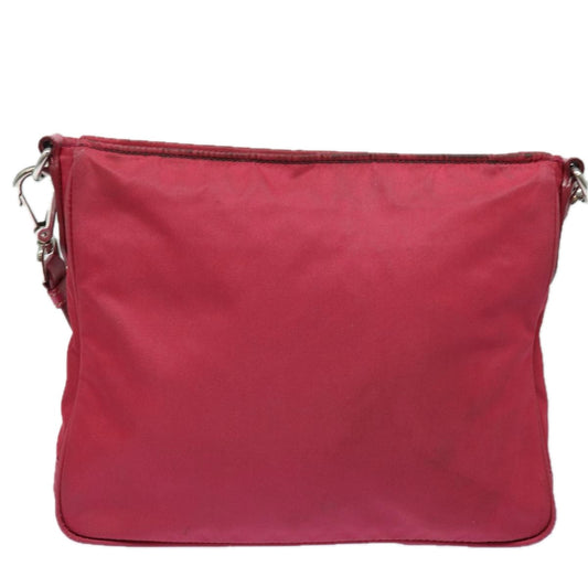 Luxury Prada Shoulder Bag Nylon Pink Silver 85537