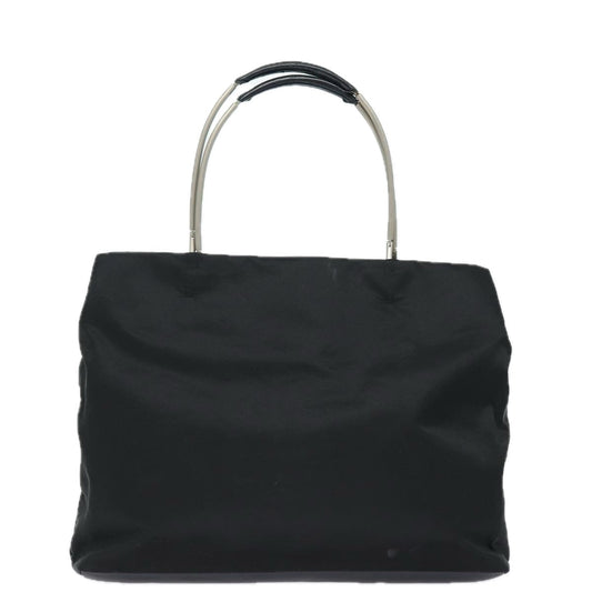 Luxury Prada Tote Bag Nylon Black Silver 85538