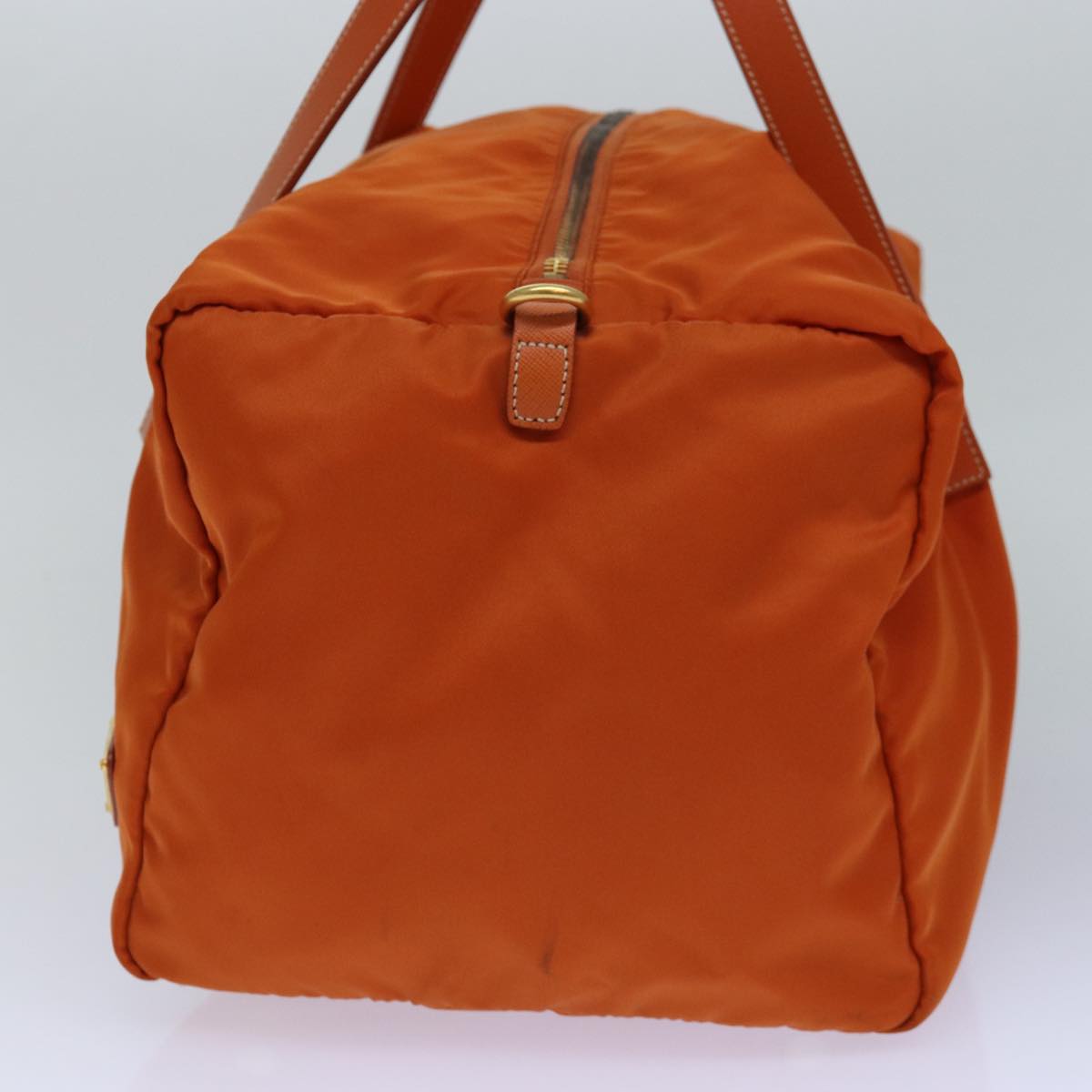 Luxury Prada Hand Bag Nylon 2way Orange Gold 85539