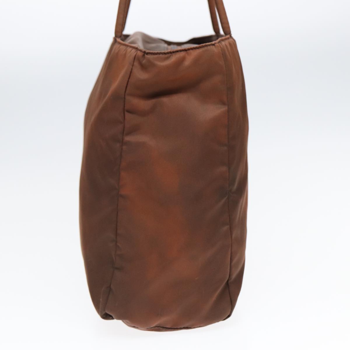 Luxury Prada Tote Bag Nylon Brown Silver 85628