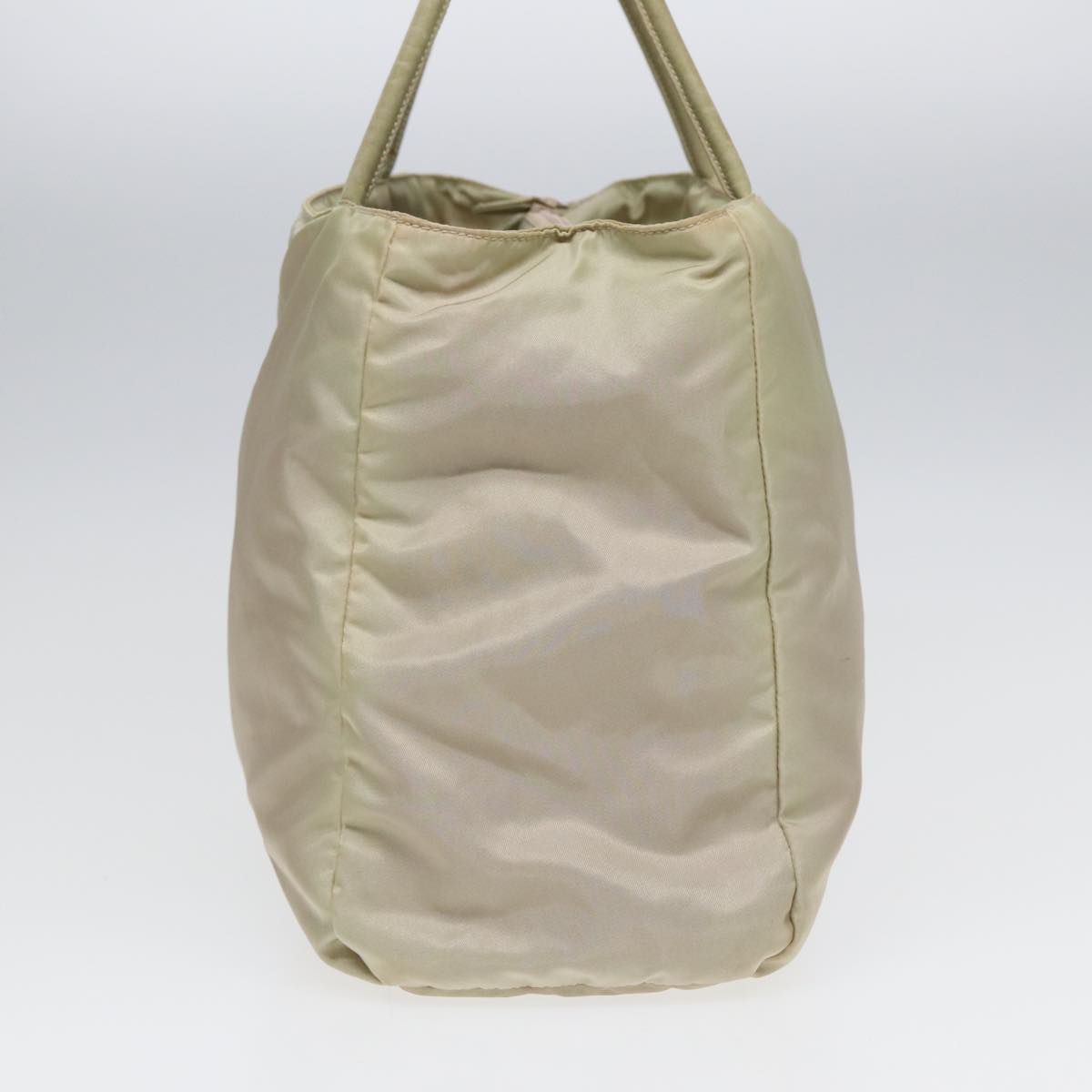 Luxury Prada Tote Bag Nylon Silver Cream 85629