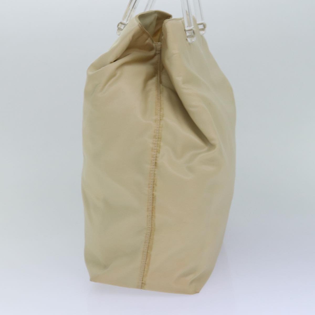 Luxury Prada Hand Bag Nylon Silver Cream 85630