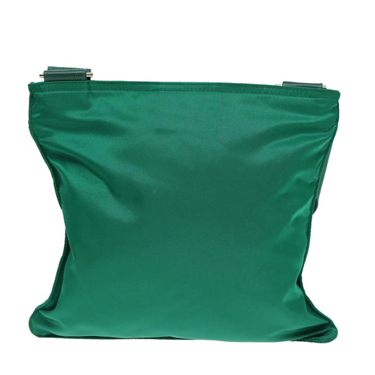 Luxury Prada Shoulder Bag Nylon Green Silver 85632