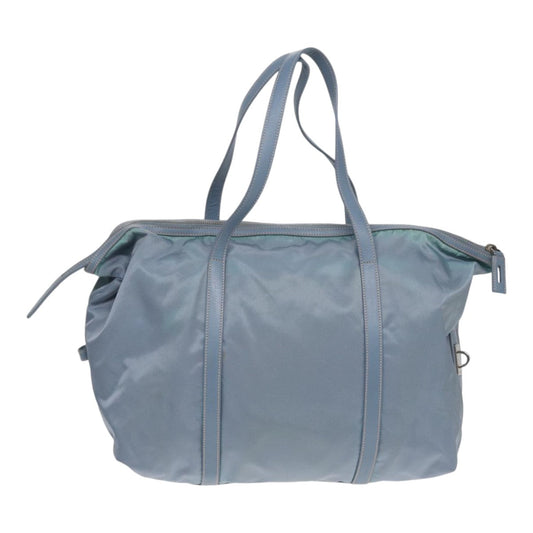 Luxury Prada Tote Bag Nylon Light Blue Silver 85637