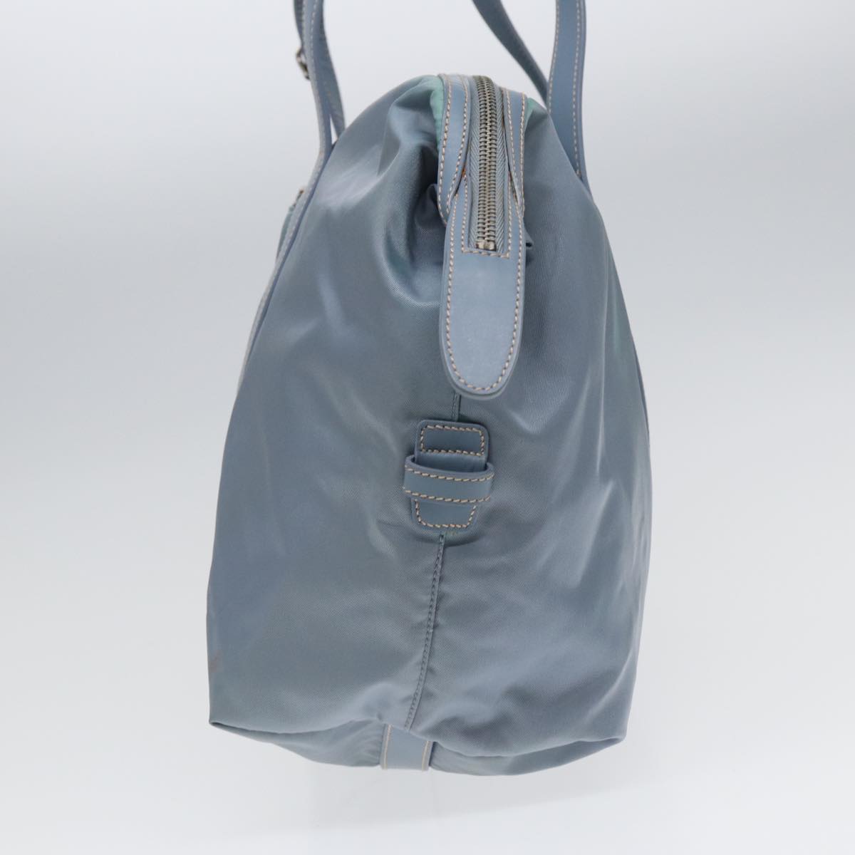 Luxury Prada Tote Bag Nylon Light Blue Silver 85637