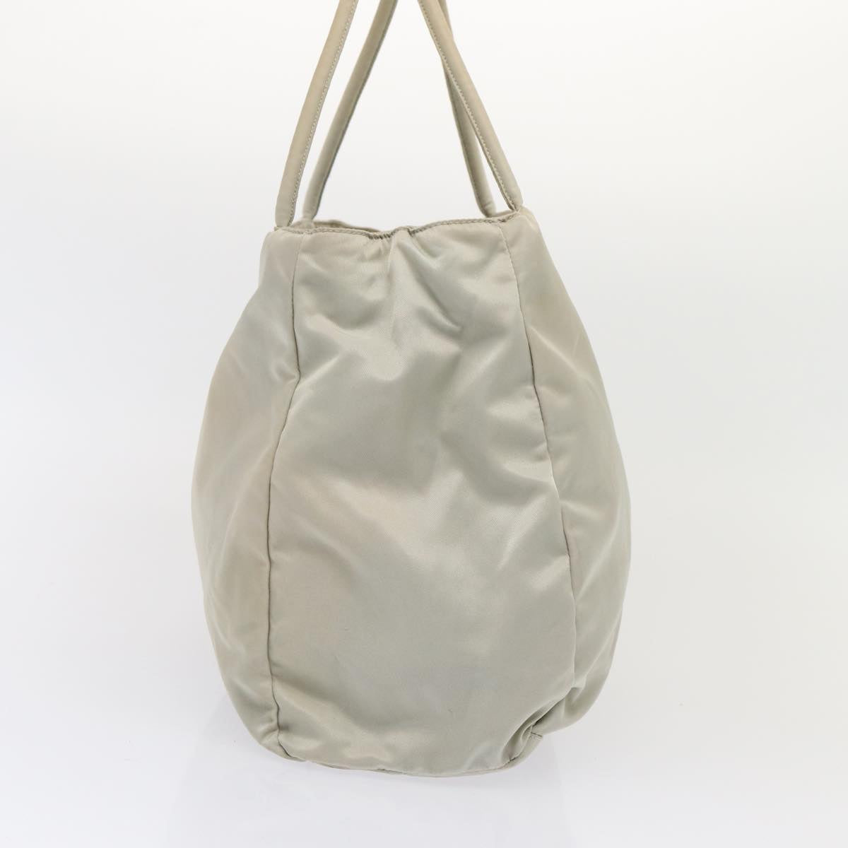 Luxury Prada Tote Bag Nylon Ivory Silver 85638