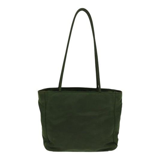 Luxury Prada Tote Bag Nylon Khaki Silver 85640