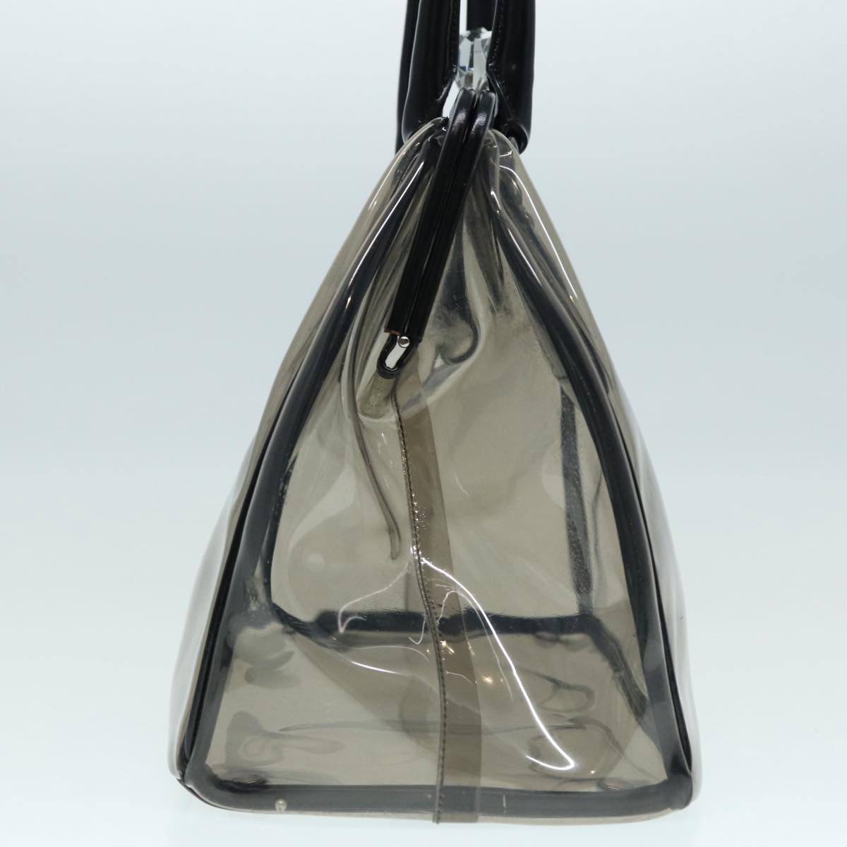 Luxury Prada Hand Bag Vinyl Clear Silver 85672A