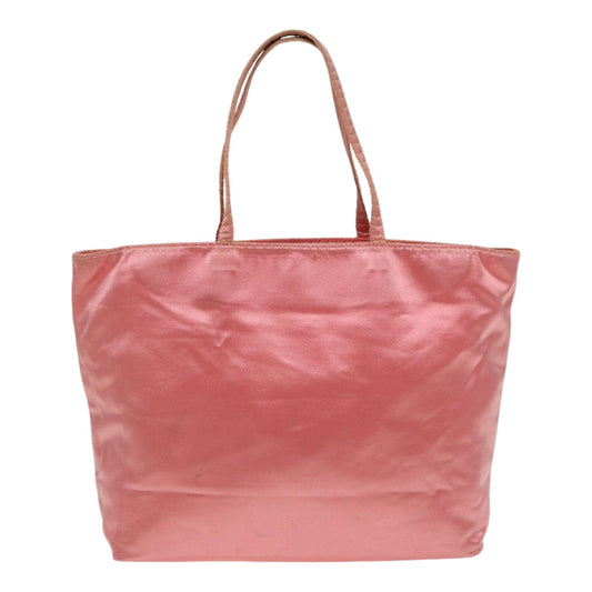 Luxury Prada Hand Bag Satin Gold Pink 85816