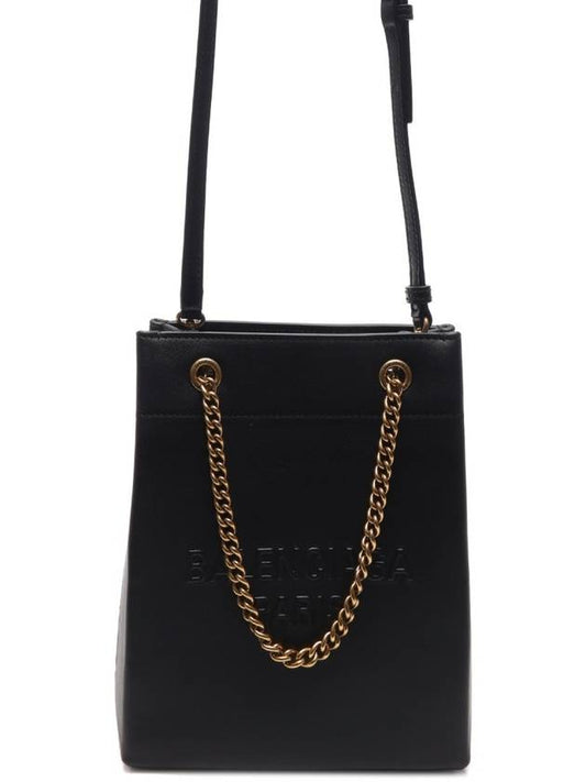 Luxury Balenciaga Leather Duty Free Tote Bag Black