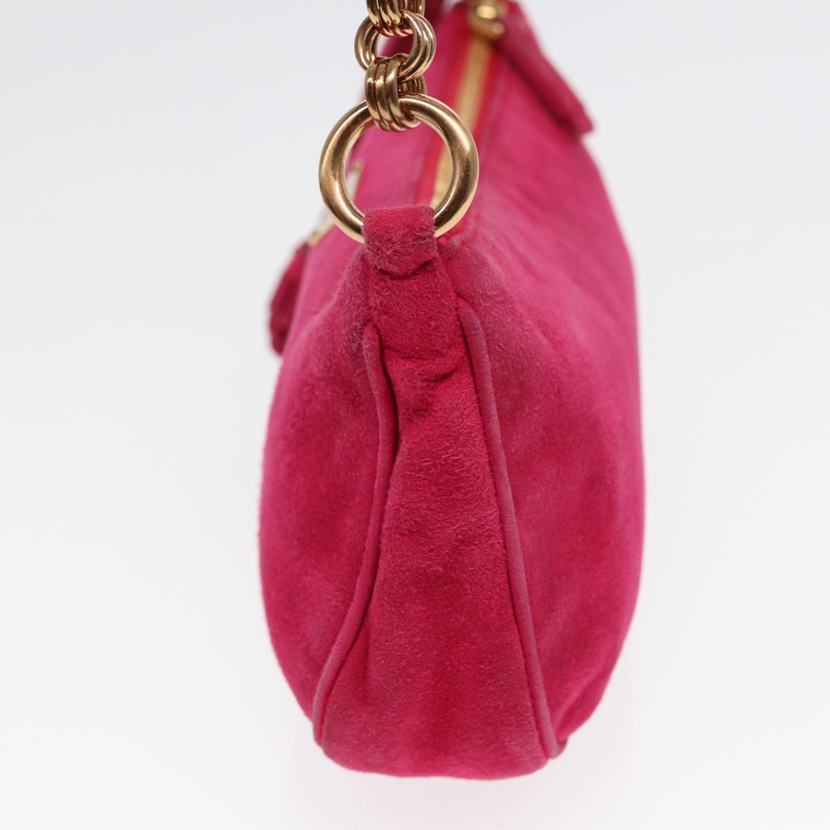 Luxury Prada Pouch Suede Pink Gold 86014