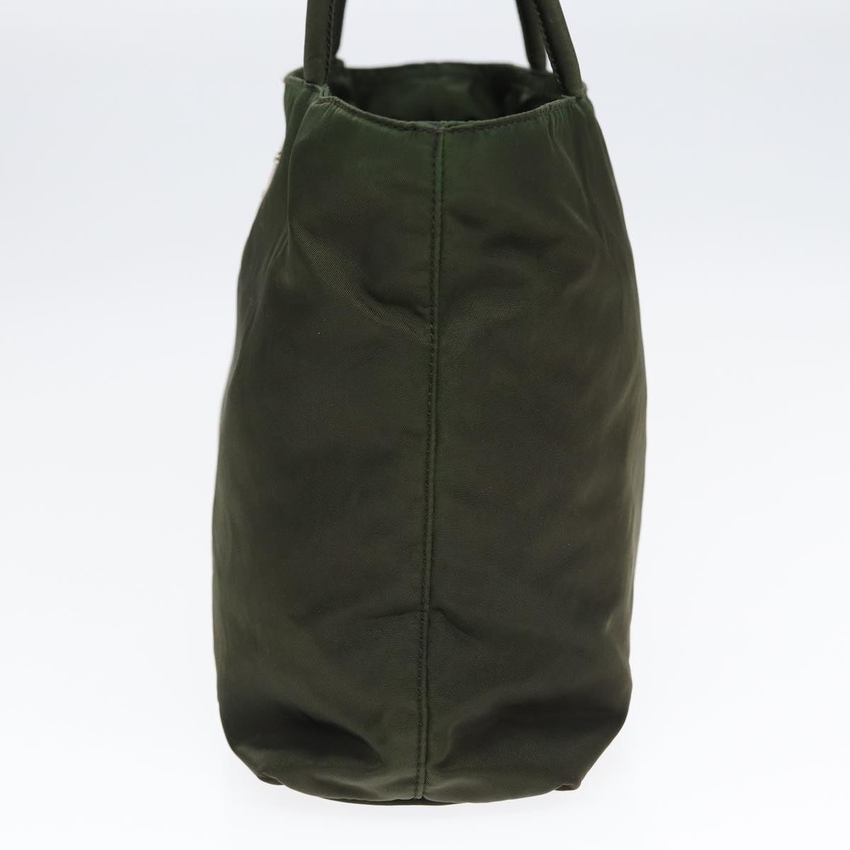 Luxury Prada Hand Bag Nylon Khaki Silver 86045