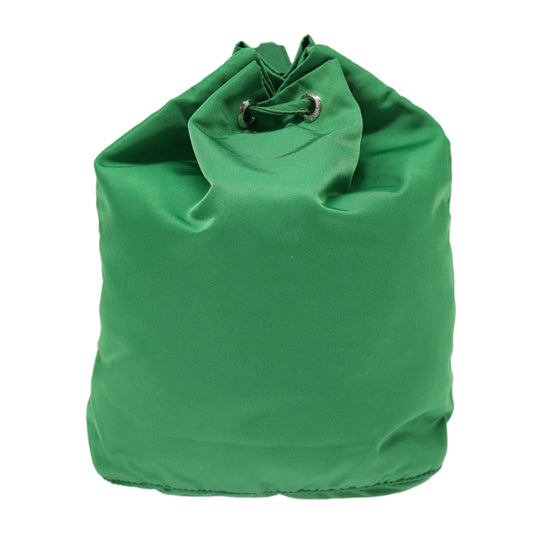 Luxury Prada Drawstring Pouch Nylon Green Silver 86300