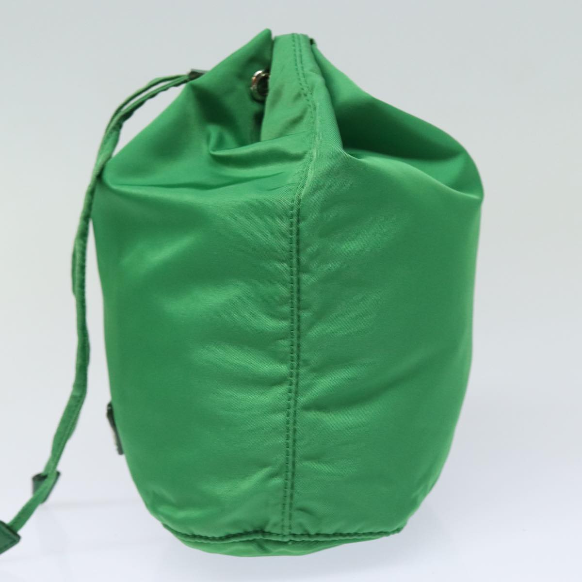 Luxury Prada Drawstring Pouch Nylon Green Silver 86300
