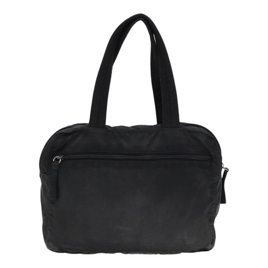 Luxury Prada Hand Bag Nylon Black Silver 86338