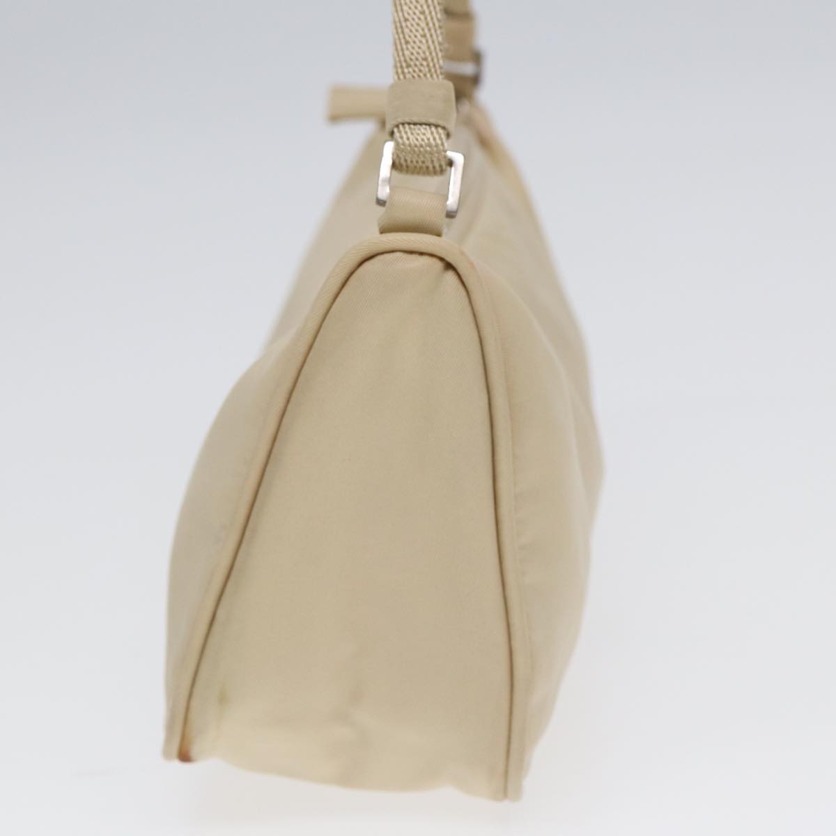 Luxury Prada Accessory Pouch Nylon Cream Silver 86418