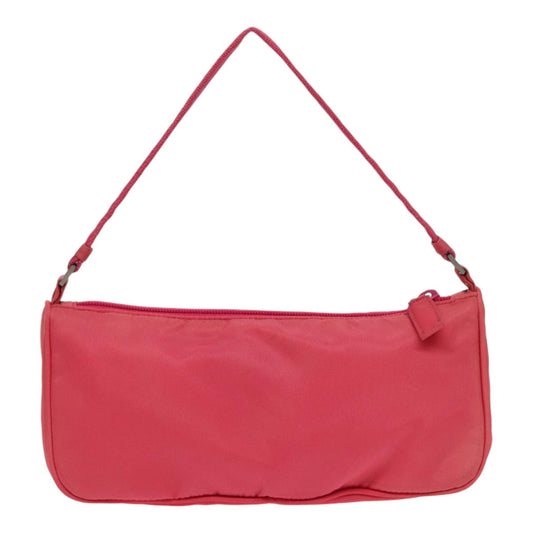 Luxury Prada Accessory Pouch Nylon Pink Silver 86419
