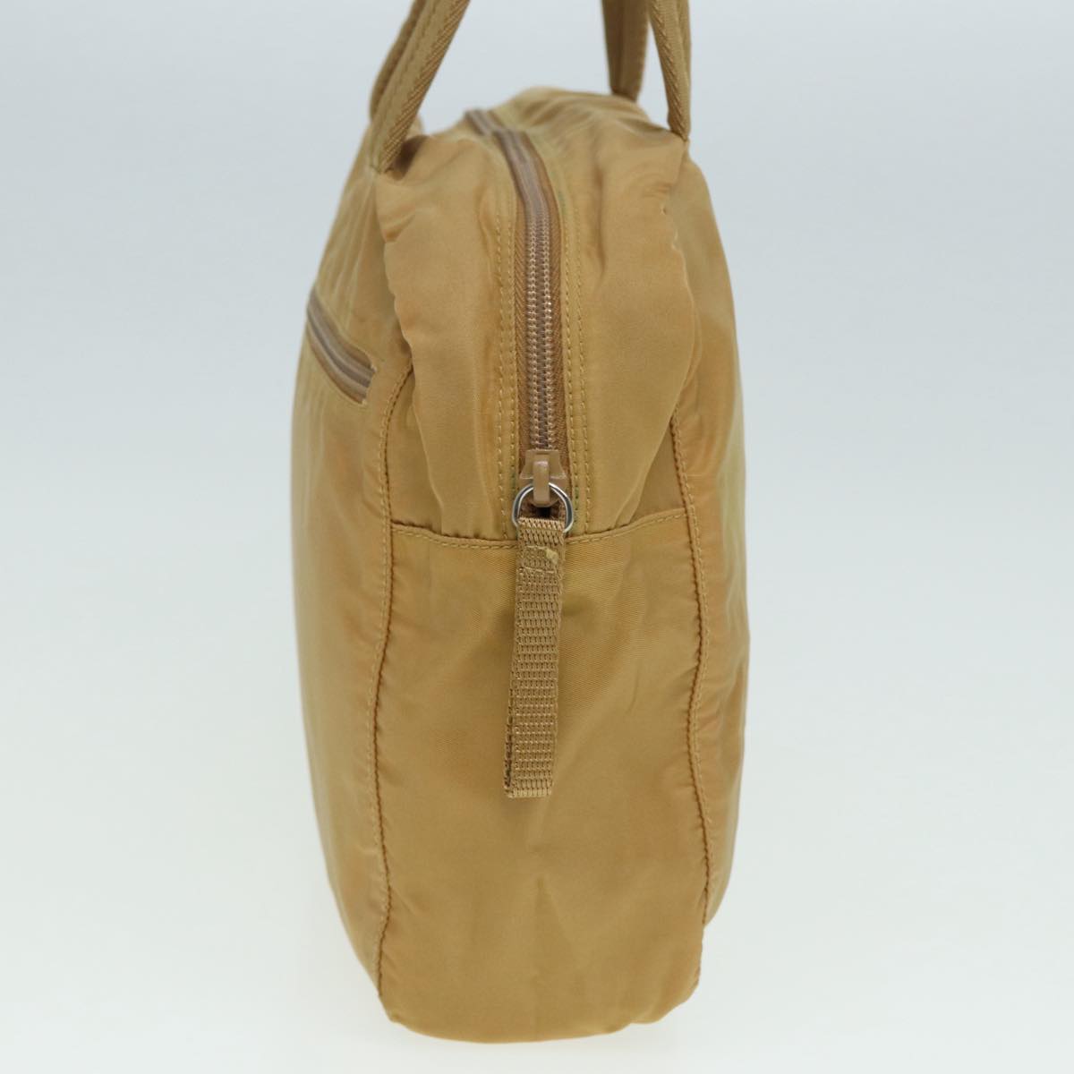 Luxury Prada Hand Bag Nylon Beige Silver 86448