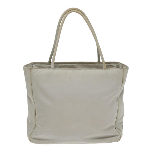 Luxury Prada Hand Bag Nylon Gray Silver 86449