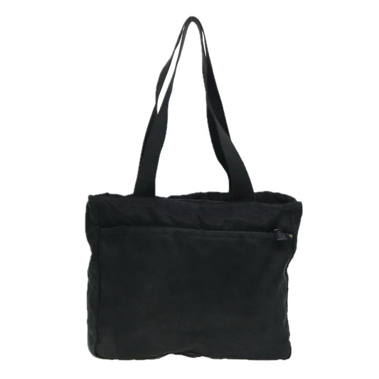 Luxury Prada Tote Bag Nylon Black Silver 86452