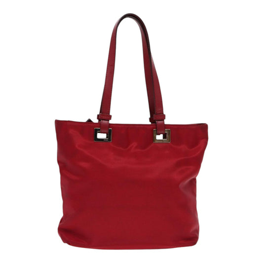 Luxury Prada Hand Bag Nylon Red Silver 86563