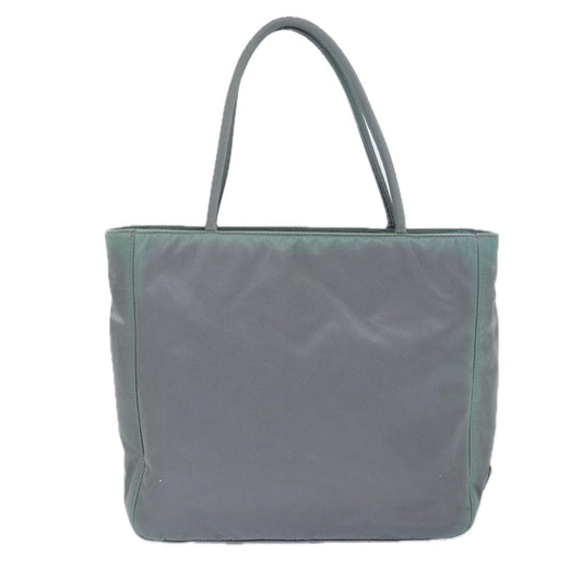 Luxury Prada Hand Bag Nylon Gray Silver 86881