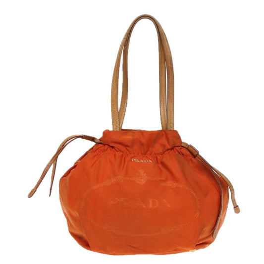 Luxury Prada Shoulder Bag Nylon Orange Gold 86883