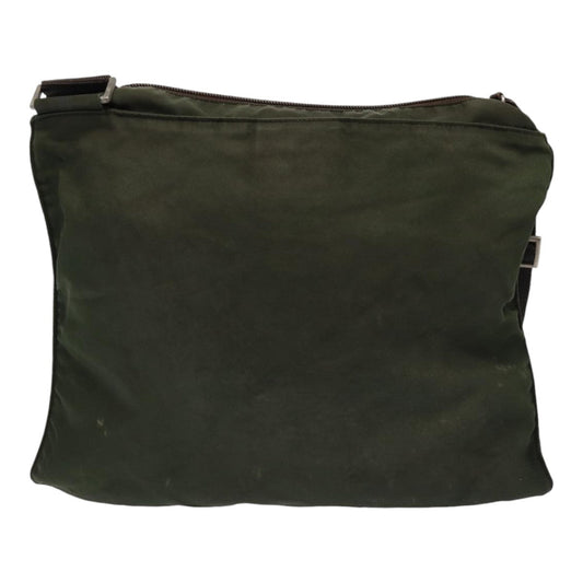 Luxury Prada Shoulder Bag Nylon Khaki Silver 86885