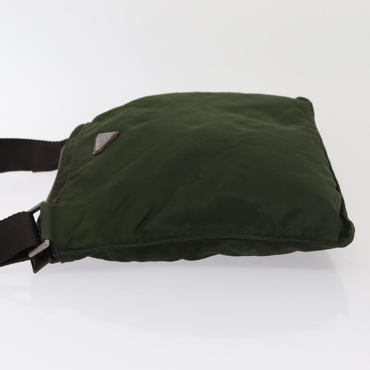 Luxury Prada Shoulder Bag Nylon Khaki Silver 86885
