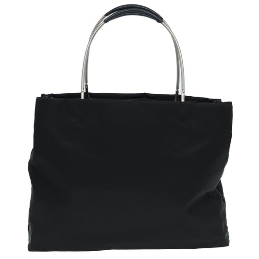 Luxury Prada Tote Bag Nylon Black Silver 86889