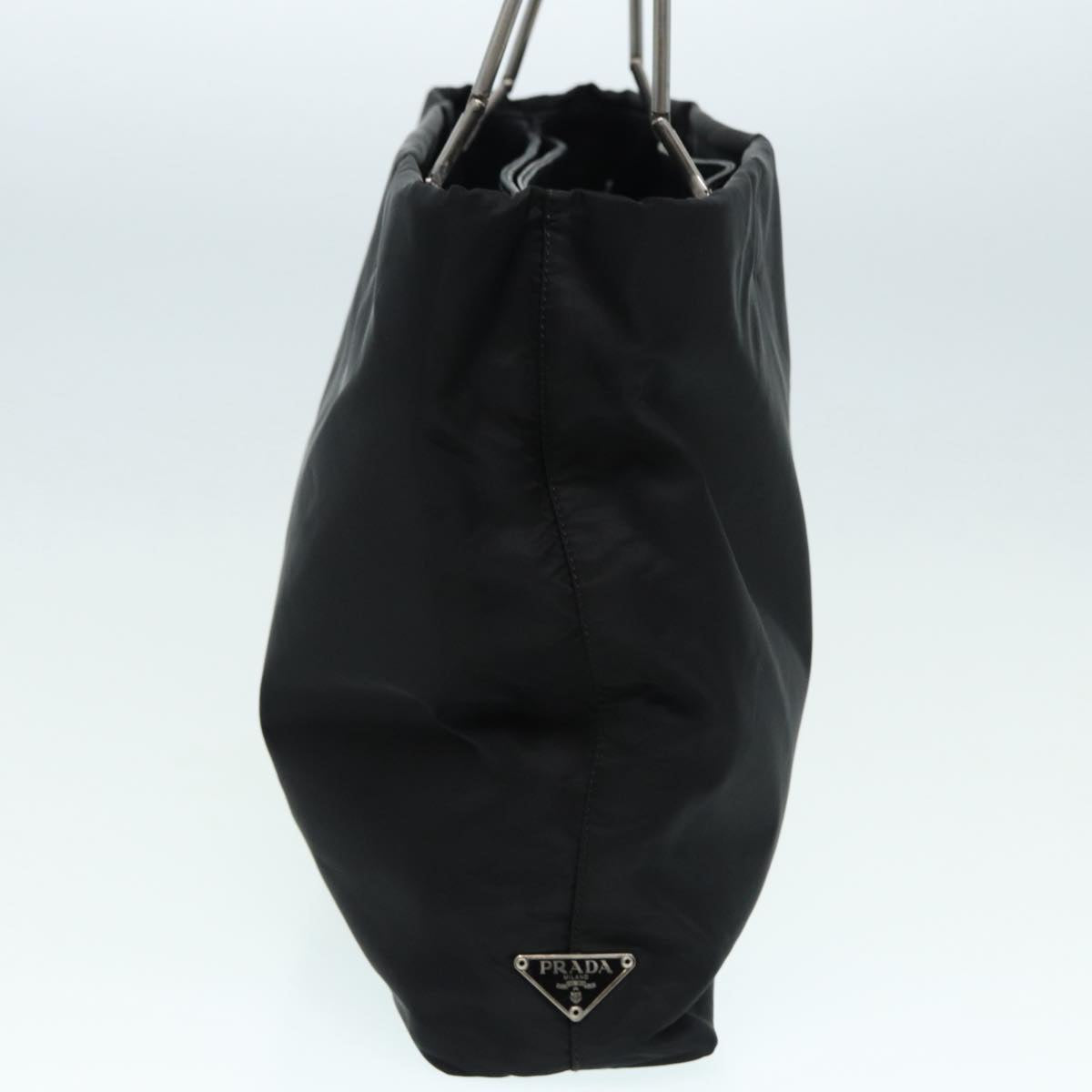 Luxury Prada Tote Bag Nylon Black Silver 86889