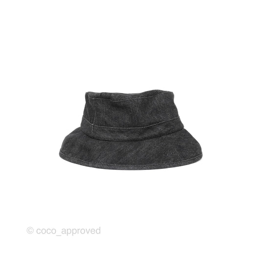 Chanel Logo Denim Bucket Hat Size S