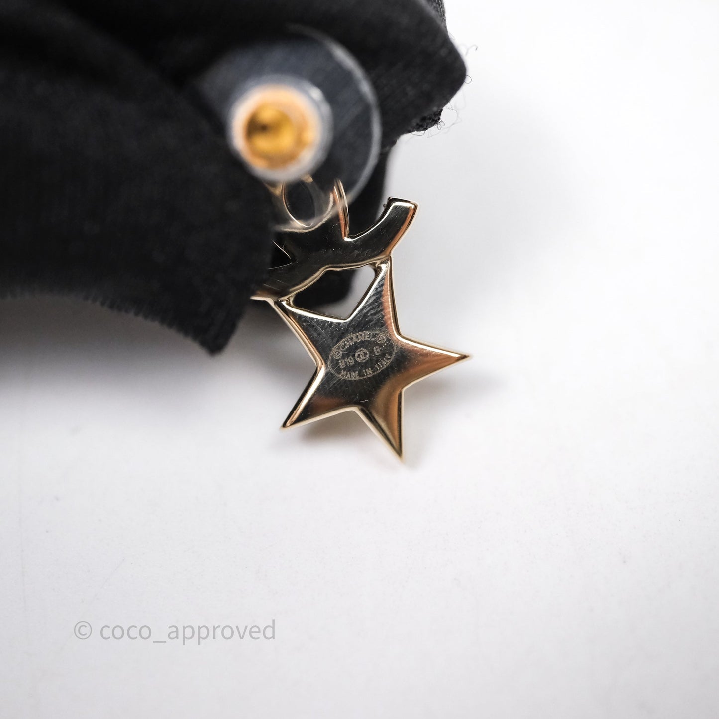 Chanel Crystal CC Star & Heart Pearl Earrings Gold Tone 19B