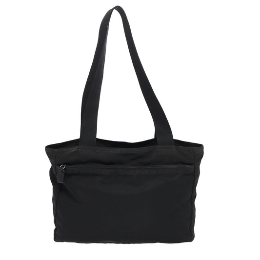 Luxury Prada Tote Bag Nylon Black Silver 87013
