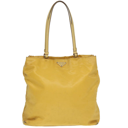Luxury Prada Tote Bag Nylon Yellow Gold 87177