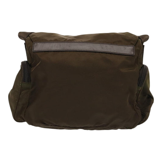 Luxury Prada Shoulder Bag Nylon Silver Brown 87255