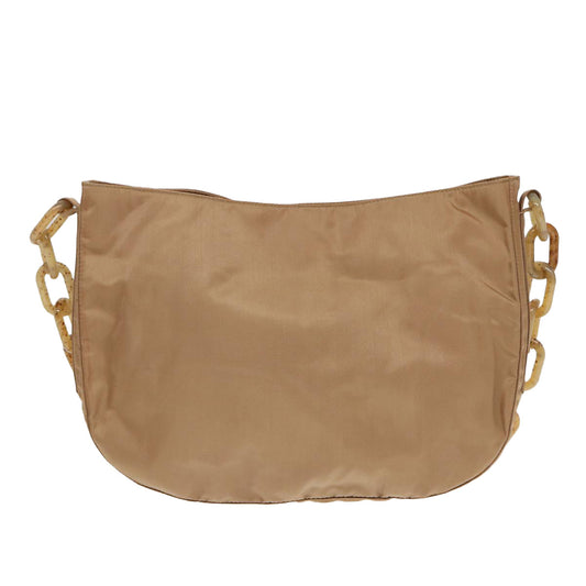 Luxury Prada Shoulder Bag Nylon Brown Silver 87289