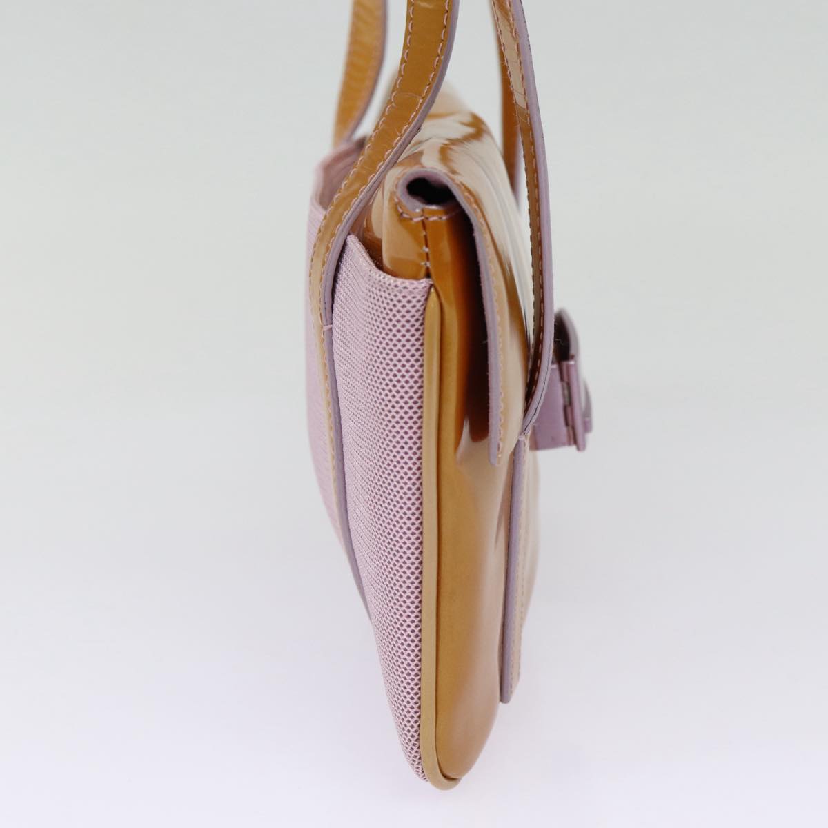Luxury Prada Shoulder Bag Patent leather Orange Silver 87361
