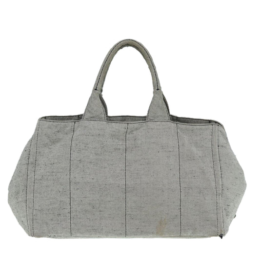 Luxury Prada Canapa GM Hand Bag Canvas Gray Gold 87436
