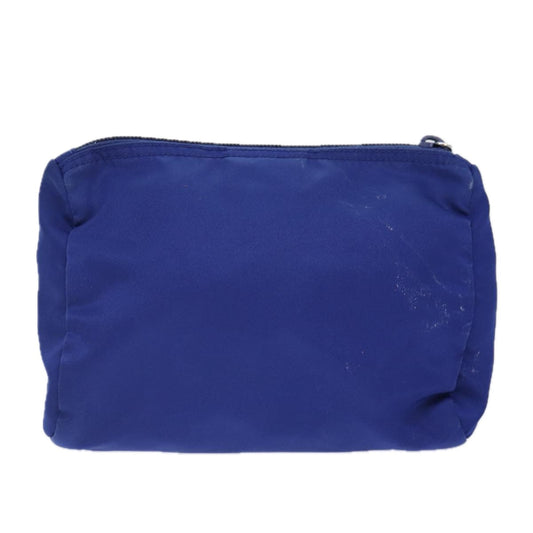 Luxury Prada Pouch Nylon Blue Silver 87469