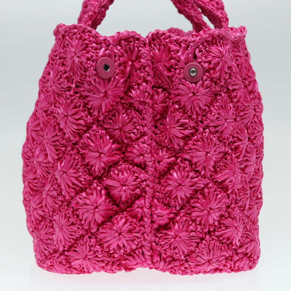 Luxury Prada Canapa GM Hand Bag Raffia 2way Pink 87669A
