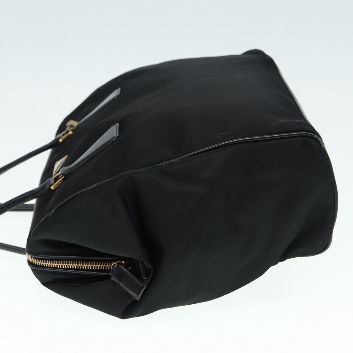 Luxury Prada Hand Bag Nylon Black Gold 87758