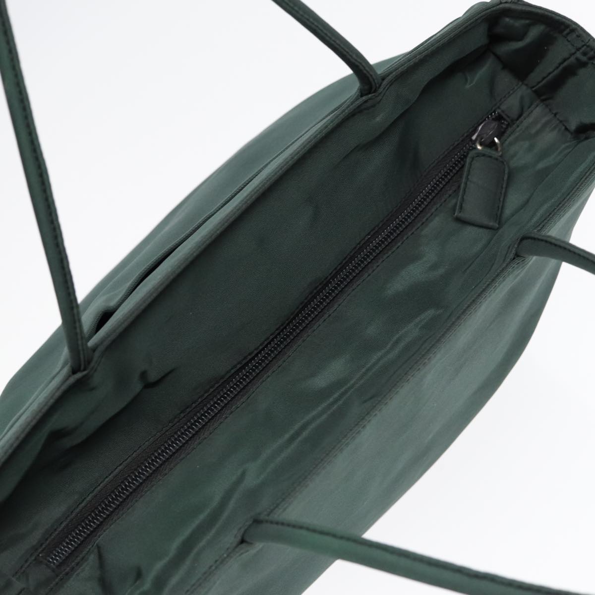 Luxury Prada Tote Bag Nylon Khaki Silver 87760