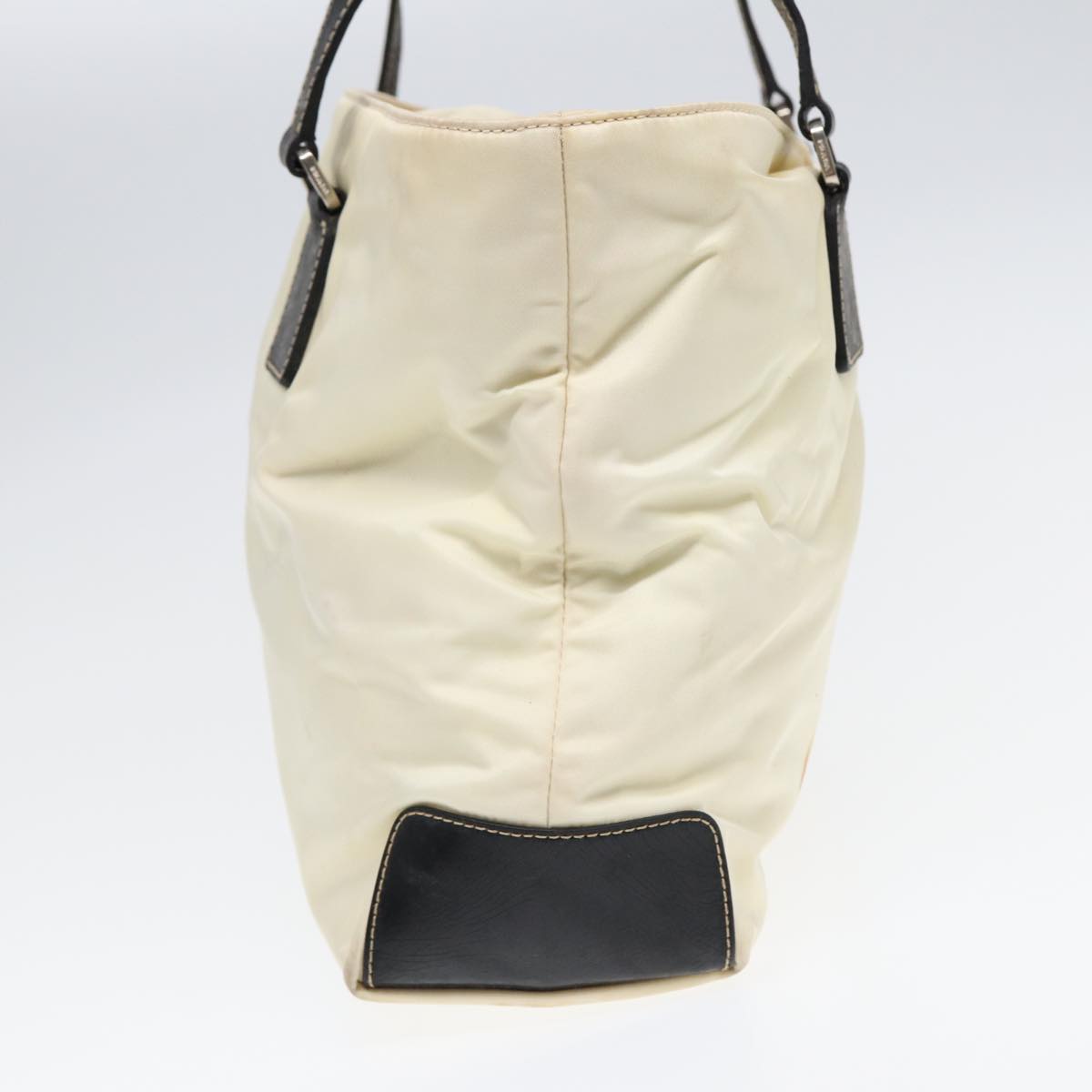 Luxury Prada Tote Bag Nylon White Black Silver 87762