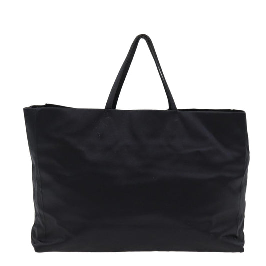 Luxury Prada Tote Bag Satin Black Silver 87909