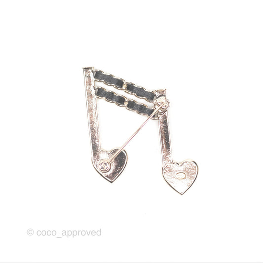 Chanel Heart Studded Street Style With Jewels Brooch Gold Tone 24A