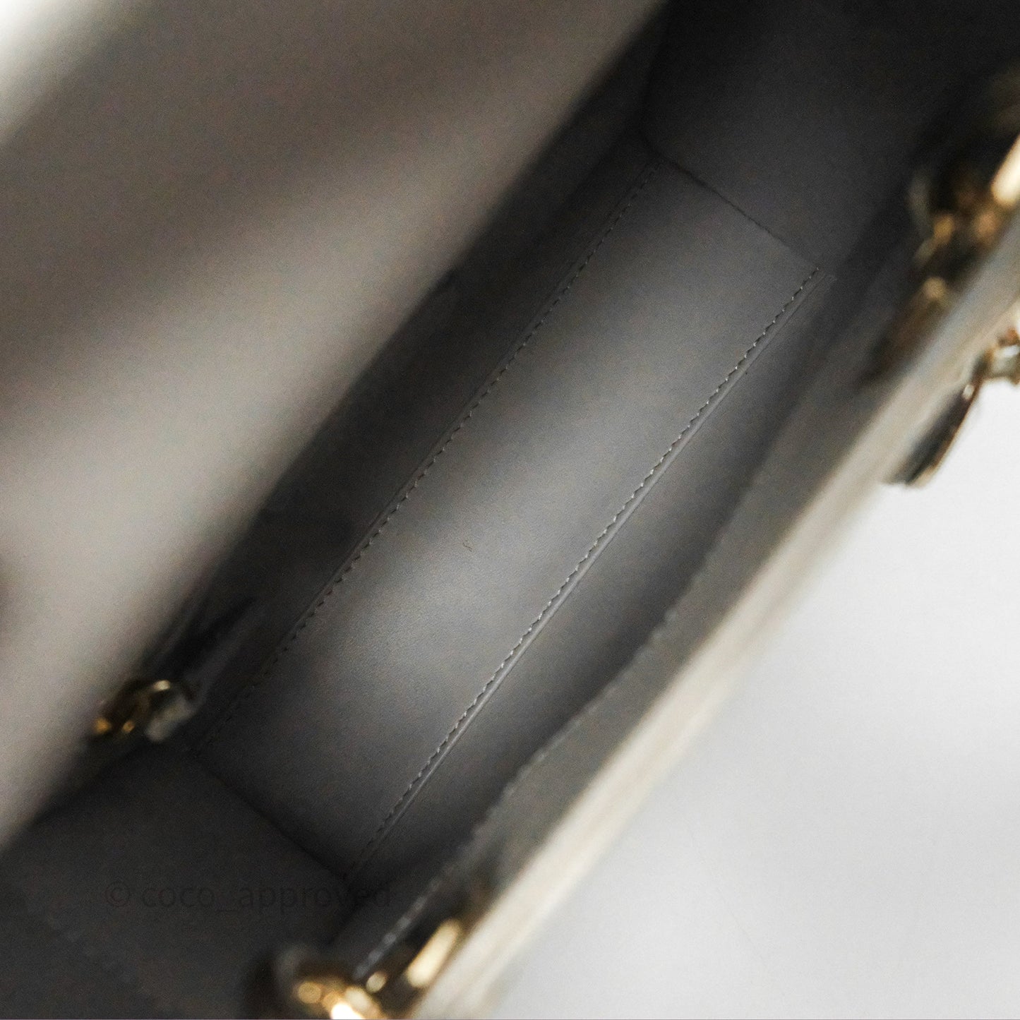 Dior Mini Lady Dior Ombre Grey White Lizard Gold Hardware