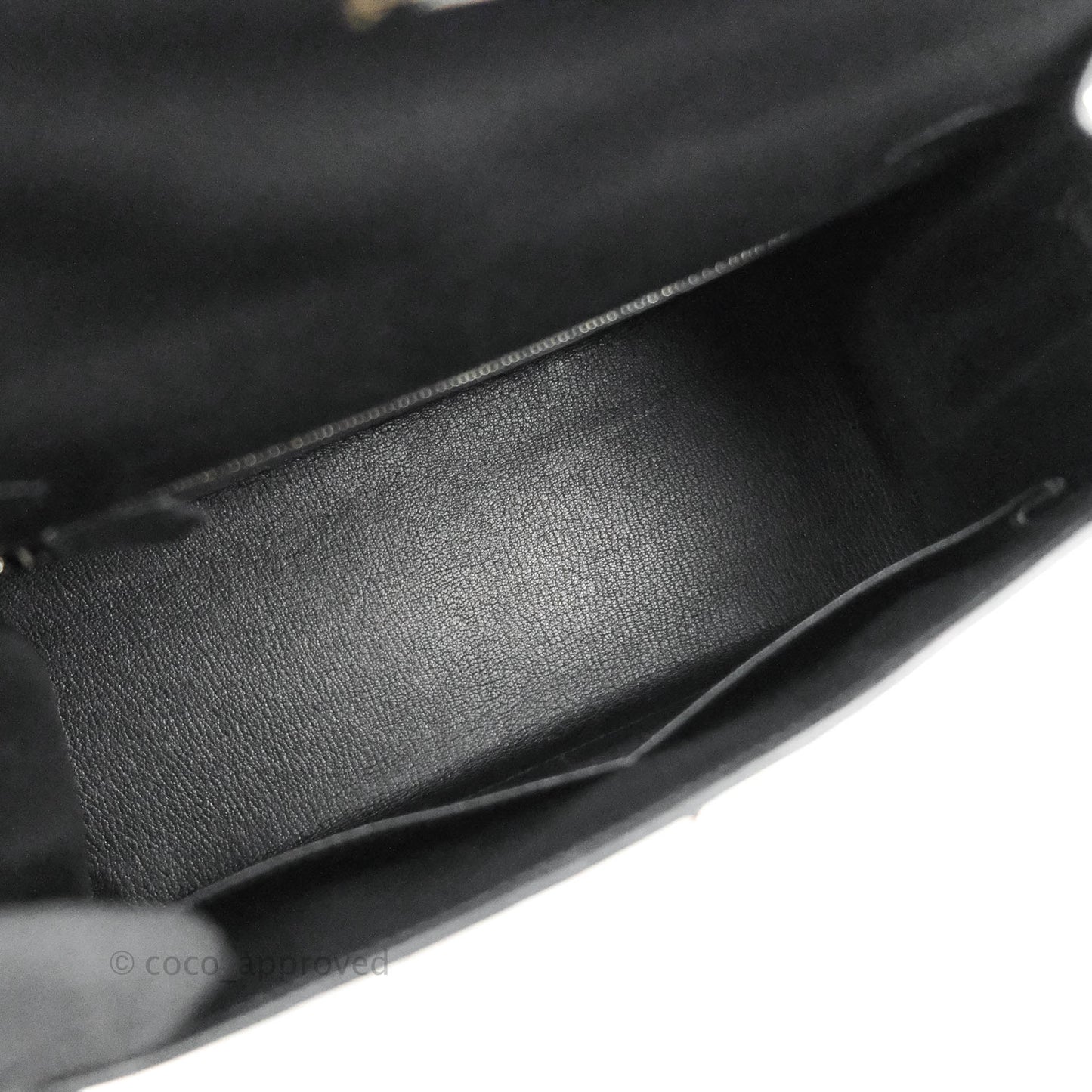 Hermès Kelly 28 Sellier Black Epsom Palladium Hardware